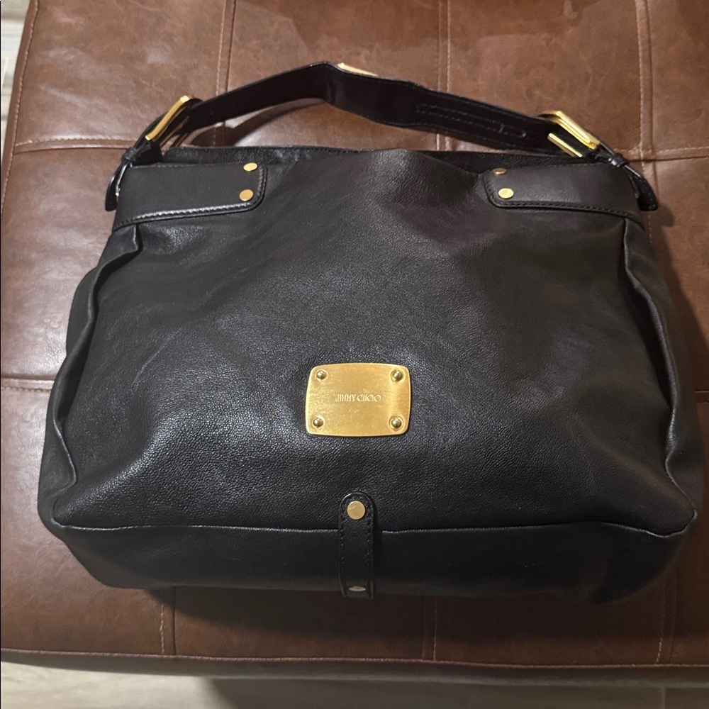 Jimmy Choo Black Leather hobo bag with COA - Picture 17 of 17